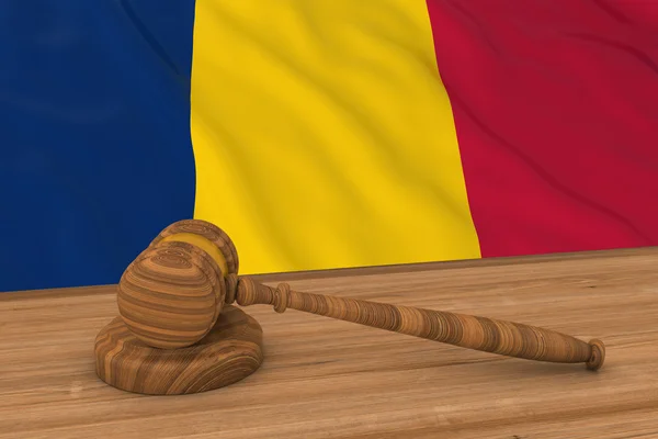 乍得法律概念 - 法官Gavel 3d插图背后的乍得旗帜 — 图库照片