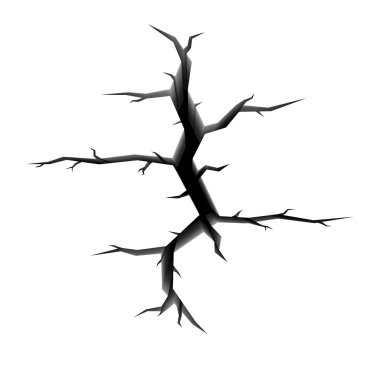 Karikatür tarzı zemin üzerinde beyaz izole kırık delik 3d çizim