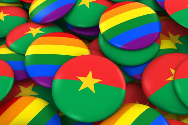 Burkina Faso Gay derechos concepto - Burkina Faso bandera y Orgullo Gay insignias ilustración 3d —  Fotos de Stock