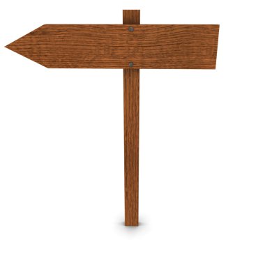 Blank Wooden Left Arrow Sign clipart