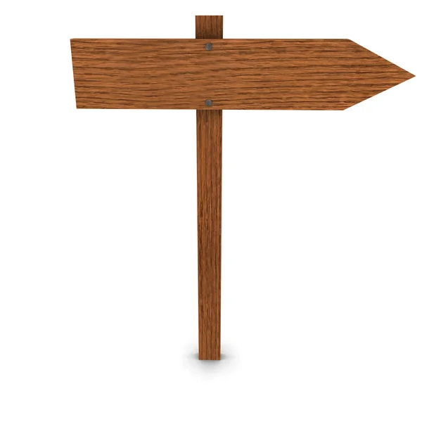 Lege houten pijl-rechts-teken — Stockfoto
