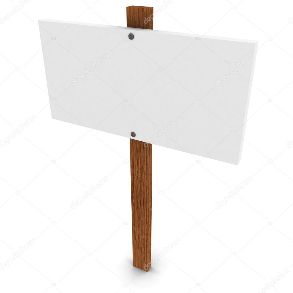 Large Blank White Sign at an angle