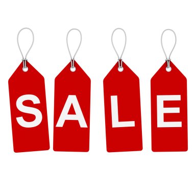 Kırmızı asılı Satılık Etiketler