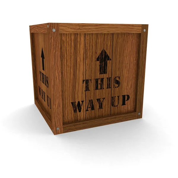 Wooden Crate - This Way Up — Stock Photo, Image