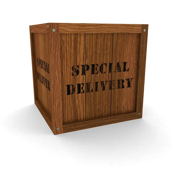 Special Delivery drewnianej skrzyni — Zdjęcie stockowe