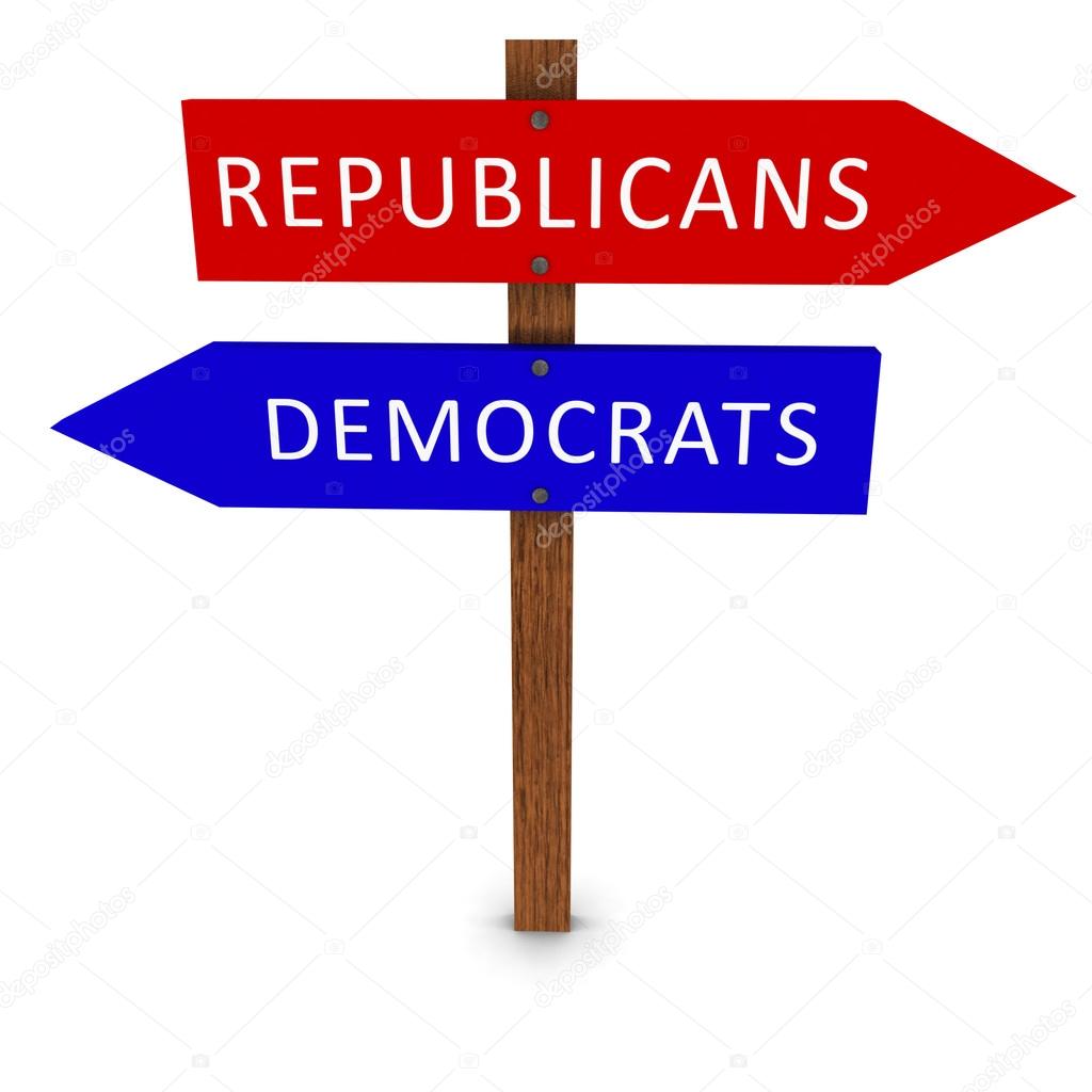 US Elections Political Parties Arrow Signs