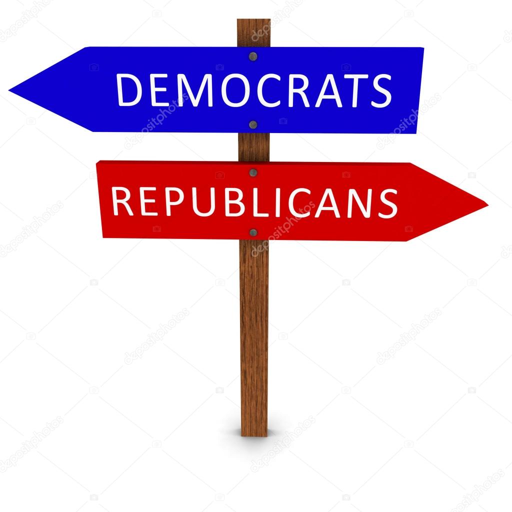 US Elections Political Parties Arrow Signs