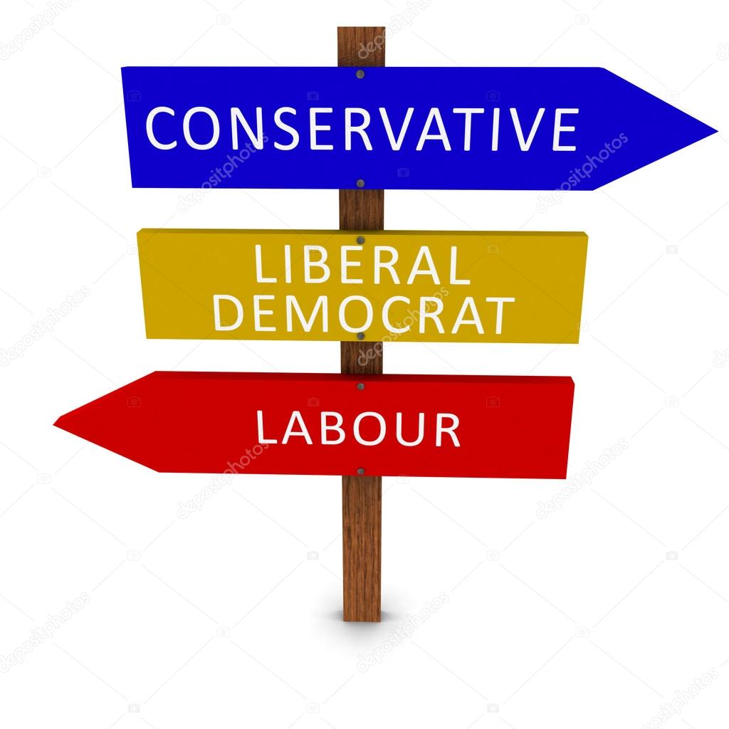 UK Elections Political Parties Arrow Signs