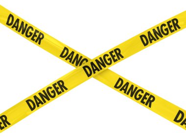 Sarı ve siyah tehlike teyp çapraz