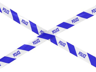 Blue and White Striped Police Tape Cross clipart