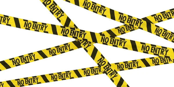 Yellow and Black Striped NO ENTRY Barrier Tape Background — Stock Photo, Image