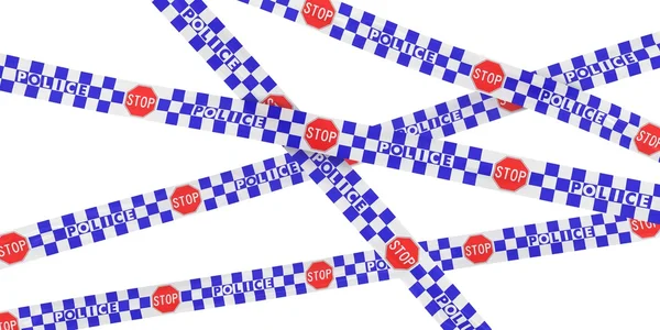 Modré a bílé kostkované policie stopku pásky pozadí — Stock fotografie