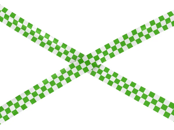 Green and White Checkered Tape Cross — Stock Photo, Image