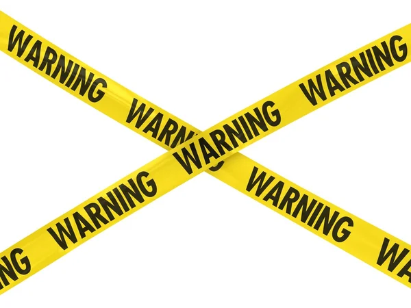 Yellow and Black WARNING Tape Cross — Stock Photo, Image