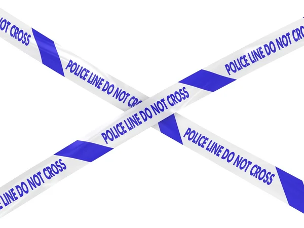 Police Line Do Not Cross Tape Cross — Stock Photo, Image