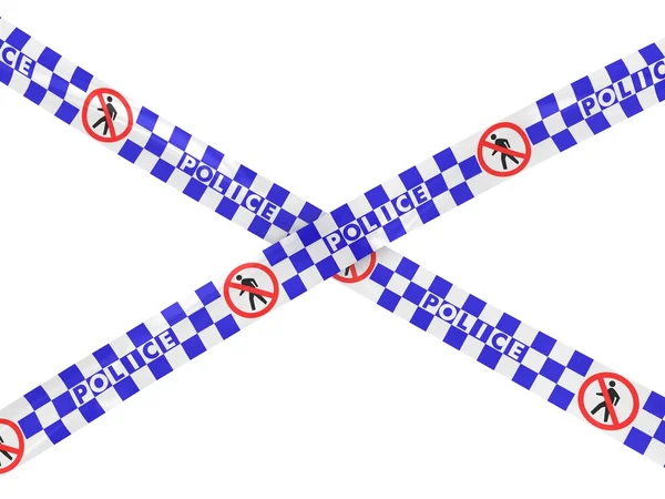 Блакитна і біла картата поліція без вхідної стрічки хрест — стокове фото