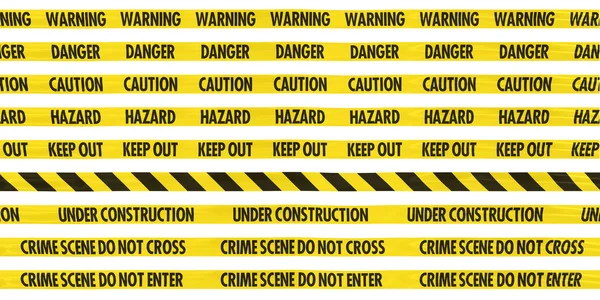Yellow Hazard Tape Line Collection — Stock Photo, Image