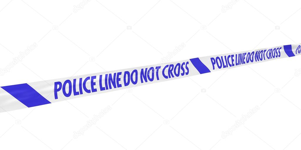 Police Line Do Not Cross Tape at Angle