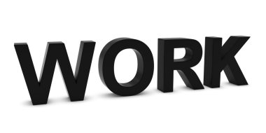 Kara çalışmaya 3d metin üzerinde beyaz gölgeler izole