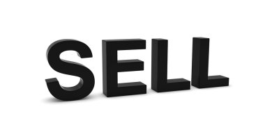 Siyah satmak 3d metin üzerinde beyaz gölgeler izole