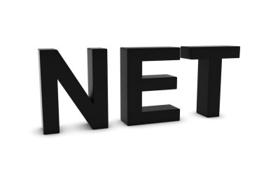 Siyah net 3d metin üzerinde beyaz gölgeler izole