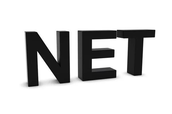 NET Black 3D Text Isolated on White with Shadows — Stock Photo, Image