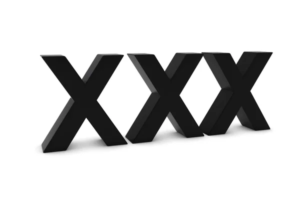 XXX Black 3d Text izolované na bílém se stíny — Stock fotografie