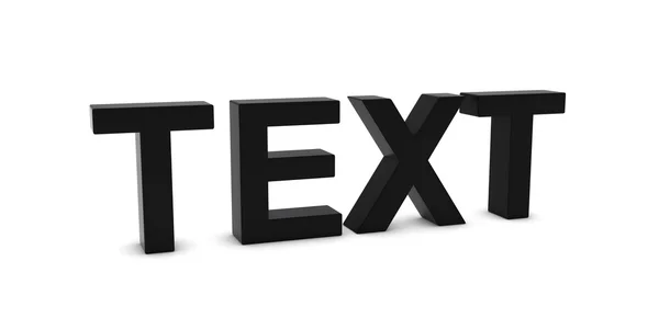 TEXT Black 3D Text Isolated on White with Shadows — Stock Photo, Image