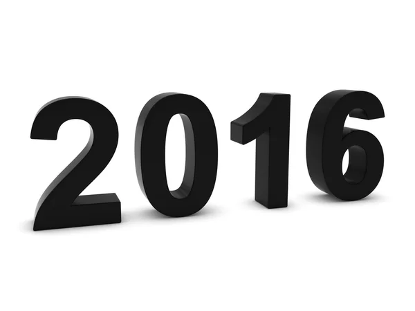 2016 3 d 番号 - 年 20:16 白で隔離をブラックします。 — ストック写真