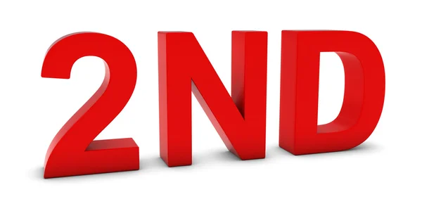 2 - kırmızı üzerine beyaz izole 3d ikinci metin