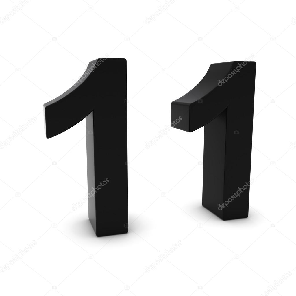 Black 3D Number Eleven Isolated on white with shadows Stock Photo Fredex 96739998