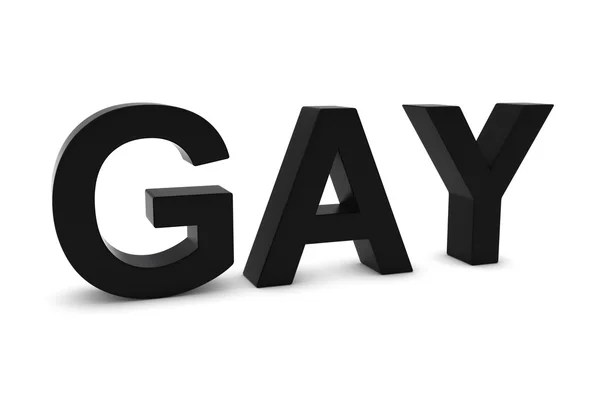 GAY Black 3D Texto isolado em branco com sombras — Fotografia de Stock