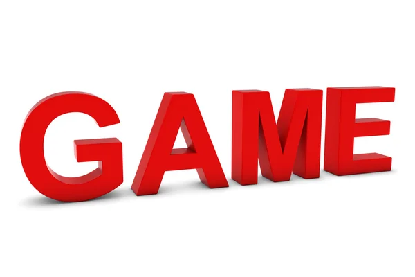 GAME Red 3D текст ізольовано на білому з тінями — стокове фото