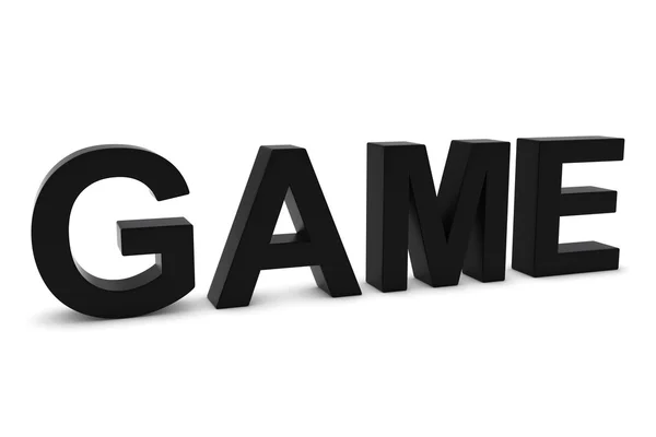 GAME Black 3D текст ізольовано на білому з тінями — стокове фото