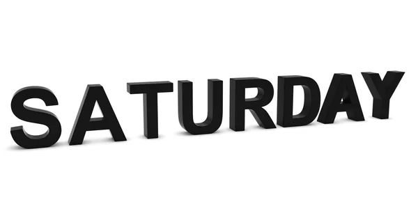 SATURDAY Black 3D Text Isolated on White with Shadows — Stock Photo, Image