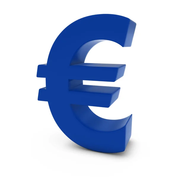 Blue Euro Symbol Isolated on White Background — ストック写真