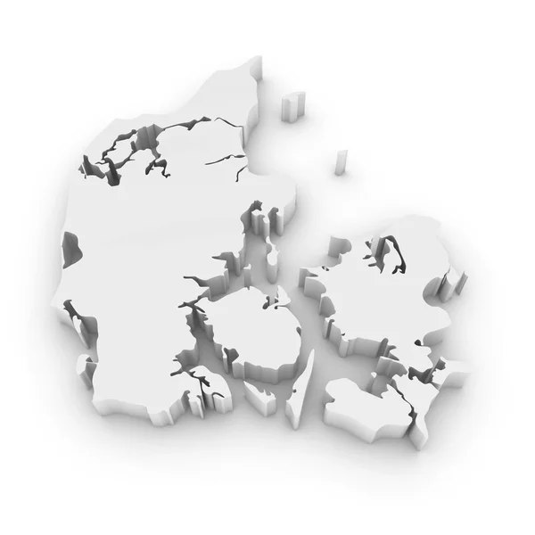 白白で隔離デンマークの 3 d アウトライン — ストック写真