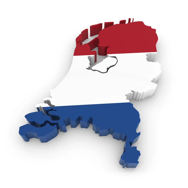 オランダの旗のテクスチャをオランダの 3 d アウトライン — ストック写真