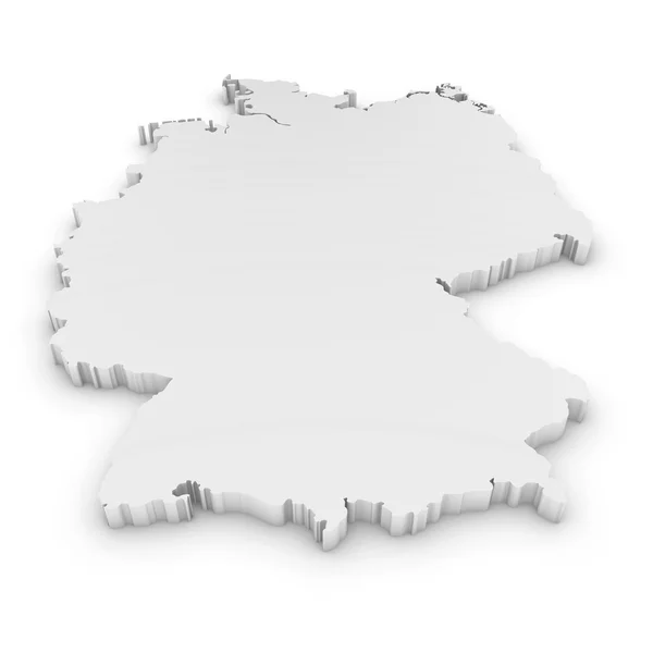 Esquema 3D blanco de Alemania aislado en blanco — Foto de Stock