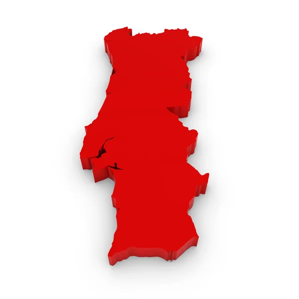 Червоний 3d структури Португалії, ізольовані на білому — стокове фото