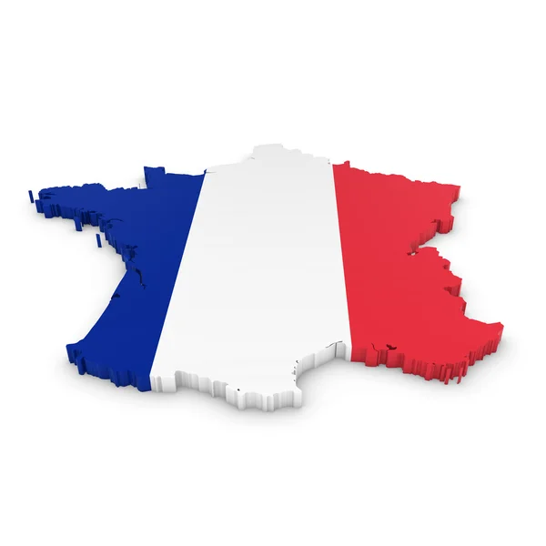 3D Outline of France textured with the French Flag — Stock Photo, Image