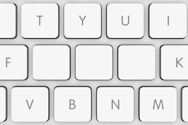 Beyaz bilgisayar klavye arka plan boş tuşları ile — Stok fotoğraf