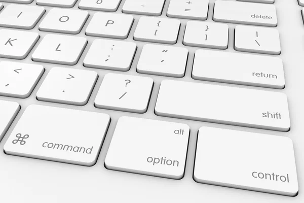 Fundo teclado computador branco — Fotografia de Stock