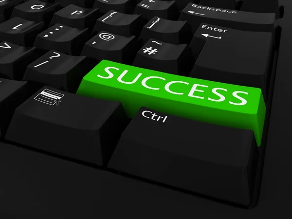 Green SUCCESS Key Keyboard Background — Stock Photo, Image