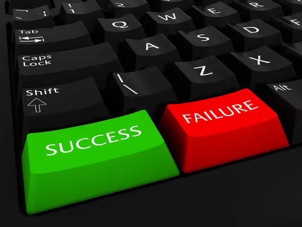 SUCCESS and FAILURE Computer Keys Background — Stock Photo, Image