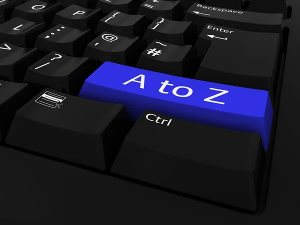 A μπλε φόντο πληκτρολογίου με το πλήκτρο Z — Φωτογραφία Αρχείου