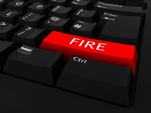 Rote Feuer-Taste Tastatur Hintergrund — Stockfoto