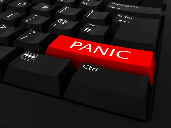 Fundo vermelho do teclado da chave do PANIC — Fotografia de Stock