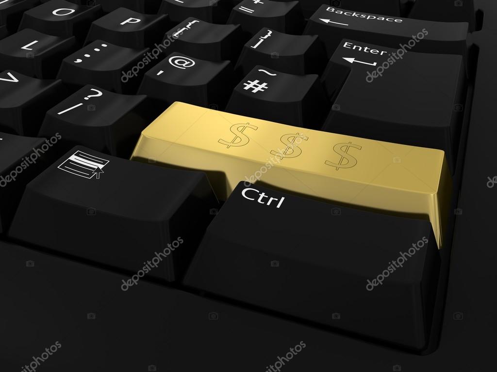 Golden Dollar Symbol Button Computer Keyboard Background Stock Photo Image By C Fredex 96749372