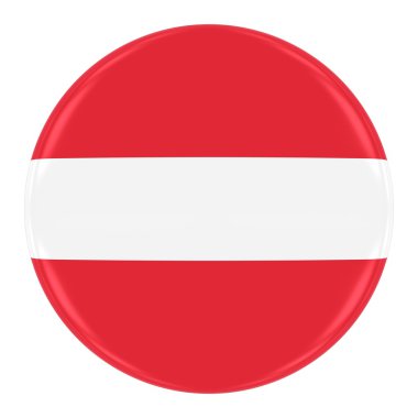 Avusturya bayrağı rozeti - bayrak beyaz izole Avusturya düğmesinin
